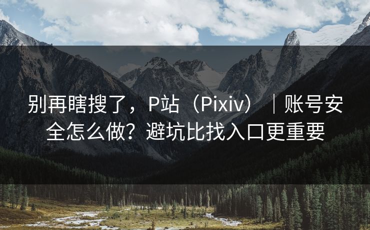 别再瞎搜了，P站（Pixiv）｜账号安全怎么做？避坑比找入口更重要